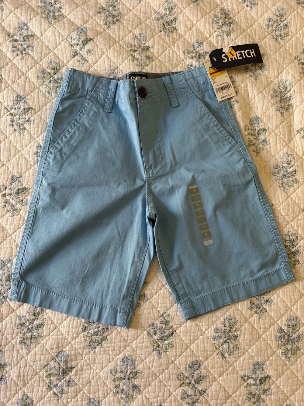 OshKosh B'gosh Light Blue & Olive Stretch Chino Shorts
